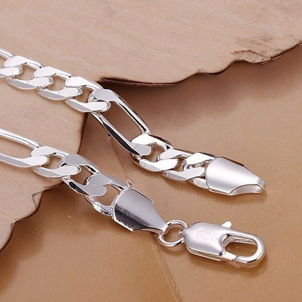 12MM Width 925 Silver Men Neck Chain Necklace Jewelry Fashion 1830 inch Length Men039s High Quality Curb Cuban Jewerly Gift Fa