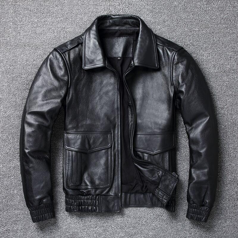Men' Jackets 2021 Plus Size 8XL Leather Jacket,Men Classic A2 Cowhide Coat Genuine Jacket Quality, Black 
Men' Jackets 2021 Plus Size 8XL Leather Jacket,Men Classic A2 Cowhide Coat Genuine Jacket Quality, Black