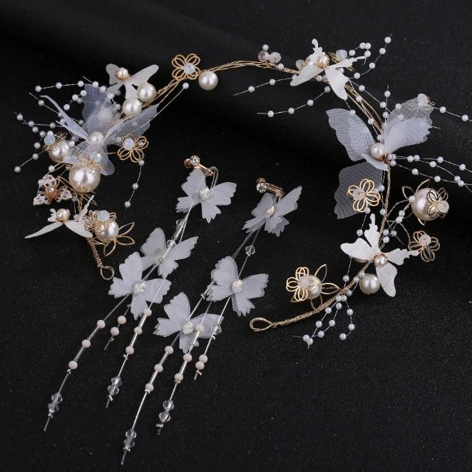 Hair Clips & Barrettes Girls Fashion Bridal Accessories Butterfly Pearl Headband Band Women's Handmade 2021 Earrings Wedding Jewelry, Golden;silver
Hair Clips & Barrettes Girls Fashion Bridal Accessories Butterfly Pearl Headband Band Women's Handmade 2021 Earrings Wedding Jewelry, Golden;silver