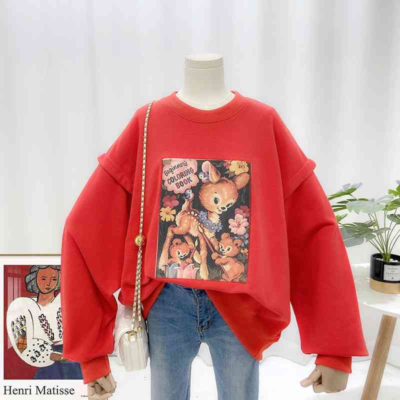 2021 autumn new pasted cloth large women's long sleeved printed deer round neck Pullover Sweater 66-215 age reduction, Black
2021 autumn new pasted cloth large women's long sleeved printed deer round neck Pullover Sweater 66-215 age reduction, Black