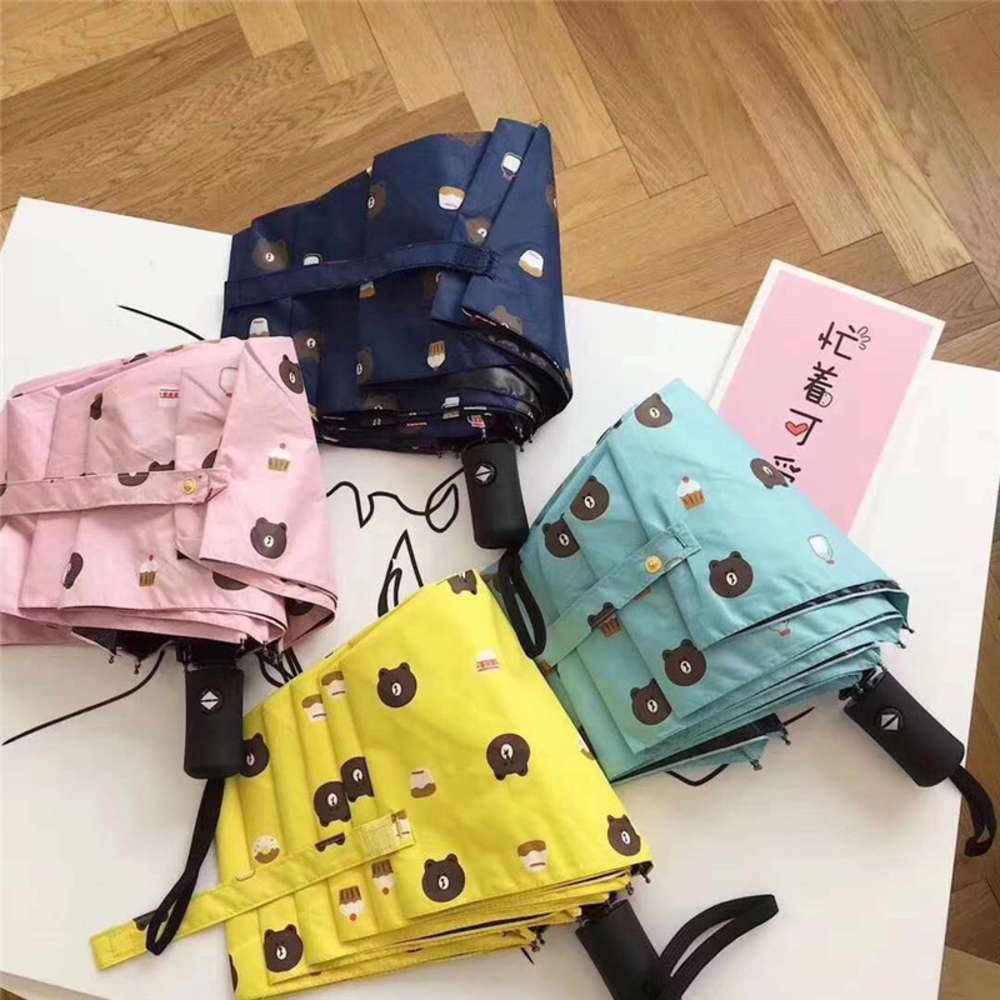 Bear sunshade umbrella creative three fold automatic cartoon black glue sunscreen folding light
Bear sunshade umbrella creative three fold automatic cartoon black glue sunscreen folding light