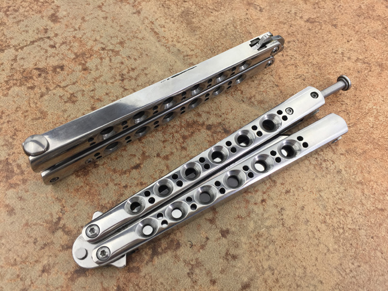4Models Theone BRS BM40 BM42 BM43 BM47 Channel Trainer/Live Knife Mirror Stainless steel Handle 440C Blade Free-Swing JL Knives EDC Tools