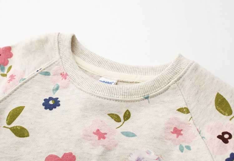Baby Girls Autumn Printed Floral Sweater Long Sleeved Korean Bottoming Shirt Flowers Round Neck Kids Tops 211110