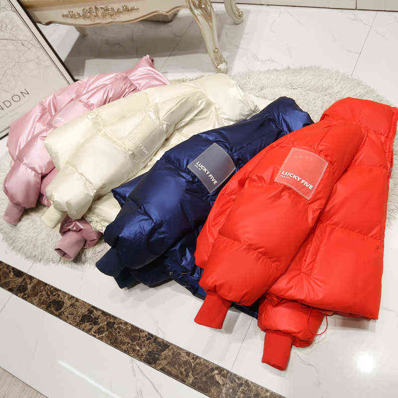 90% White Duck Down Jacket Winter Jacket Women Stand Collar Female Thick Down Coat Loose Oversized Womens Short Down Parka 211130