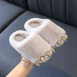 NXY Slippers China Indoor Bedroom Toy Flat Furry Animals Soft Animal Dinosaur Claws Nice Claw Cotton Cute Plush Slipper Kid 220127