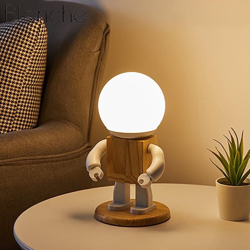 Table Lamps Cute Robot Light Nordic Modern White Wood Lamp LED Kids Baby Girl Boy Children Bedroom Bedside Mini Night Lights
Table Lamps Cute Robot Light Nordic Modern White Wood Lamp LED Kids Baby Girl Boy Children Bedroom Bedside Mini Night Lights
