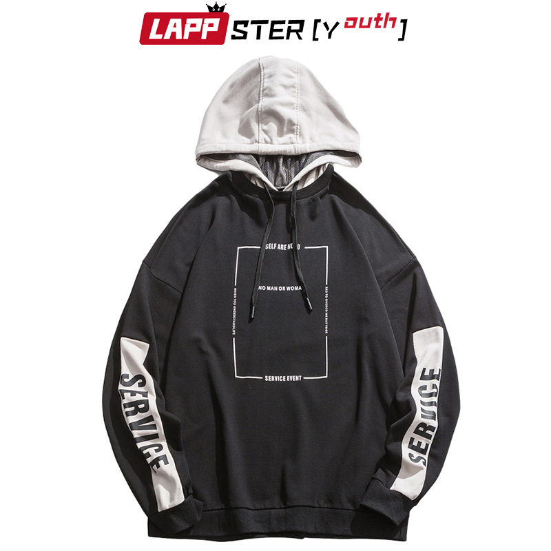 LAPPSTER-Youth Red Spring Harajuku Hoodies Pullovers Men Oversized Korean Sweatshirt Streetwear Hip Hop Hooded Hoodies 201104