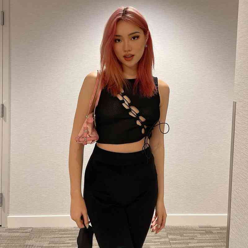 European and American spring women's waistcoat with sloping front and hanging ears tank tops 210602