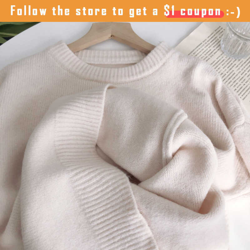 Oversized Cashmere Sweater For Women - Elegant Knitted Pullover With O-Neck, Soft And Loose