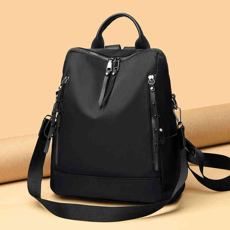 2020 new double shoulder bag women's nylon water proof Oxford cloth leisure travel outdoor women's backpack student school bag Y1105