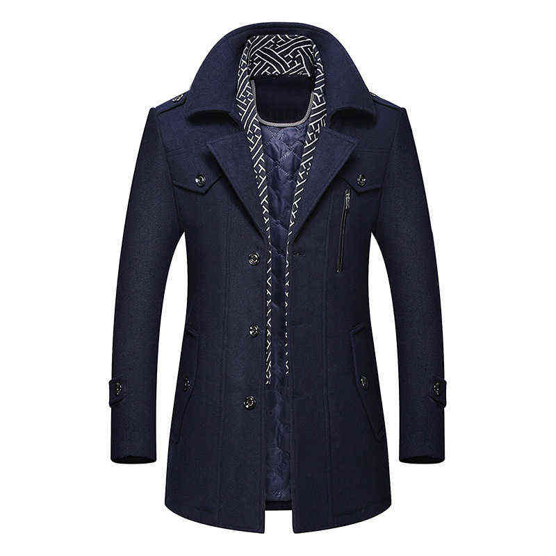 Men's Winter Jacket Thickening Outdoor Wild Battalion Warming Wind And Wool Woolen Coat Business Banquet High-end Windbreaker 211119