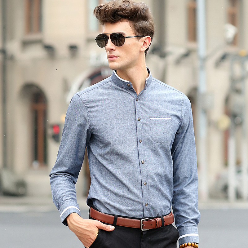 2021 Fashion Men's Stand Collared Shirts Autumn Trend Business Casual Slim Fit Long Sleeve Oversized Luxury Man Shirt E6dm, Dark grey
2021 Fashion Men's Stand Collared Shirts Autumn Trend Business Casual Slim Fit Long Sleeve Oversized Luxury Man Shirt E6dm, Dark grey