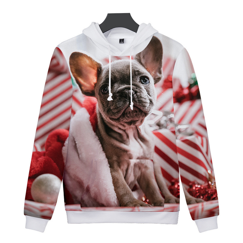 Christmas puppy pattern men's 3D printed hoodie visual impact party top punk gothic round neck high-quality hooded sweater, Black
Christmas puppy pattern men's 3D printed hoodie visual impact party top punk gothic round neck high-quality hooded sweater, Black