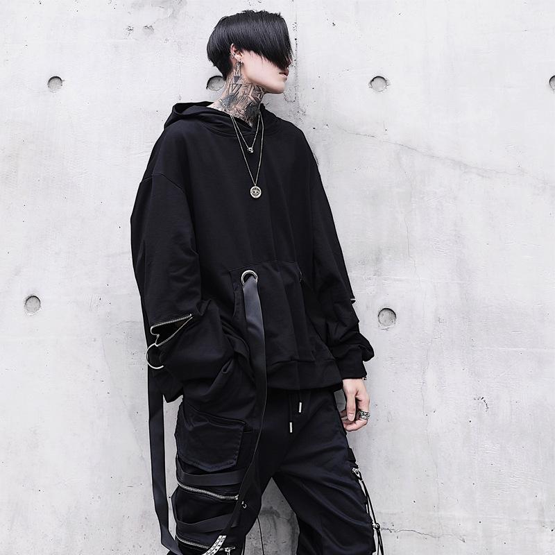 Men's Hoodies & Sweatshirts Hoodie Mens Hip Hop Pullover Streetwear Casual Fashion Clothes Colorblock Cotton 2021