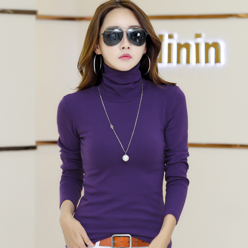 tshirt woman t shirt women long sleeve t-shirt turtleneck thermal t-shirts autumn spring fashion casual t shirts streetwear tops T200319