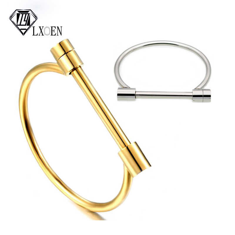 Lxoen New Fashion Titanium Stainless Steel Bangles Nail Shape Cuff Bracelets Bangle for Women Baguette Indian Jewelry Pulseiras Q0719
Lxoen New Fashion Titanium Stainless Steel Bangles Nail Shape Cuff Bracelets Bangle for Women Baguette Indian Jewelry Pulseiras Q0719