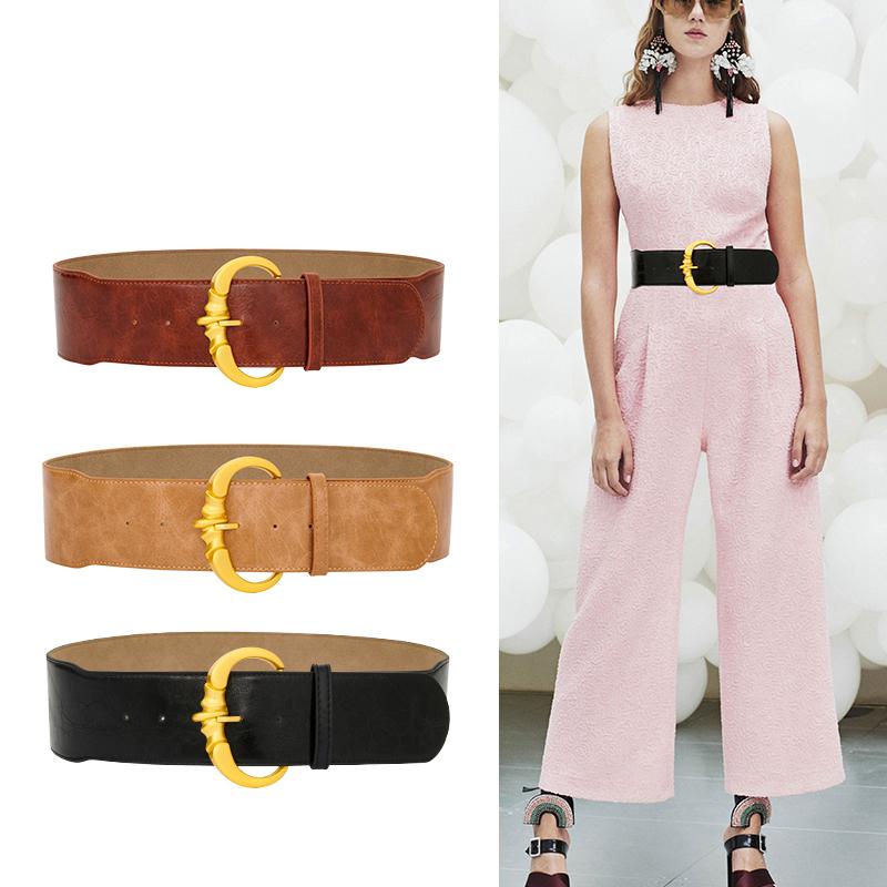 Plus size corset belt soft pu leather belts for women wide cummerbunds designer cinturon mujer gold metal buckle waist cintos, Black
Plus size corset belt soft pu leather belts for women wide cummerbunds designer cinturon mujer gold metal buckle waist cintos, Black