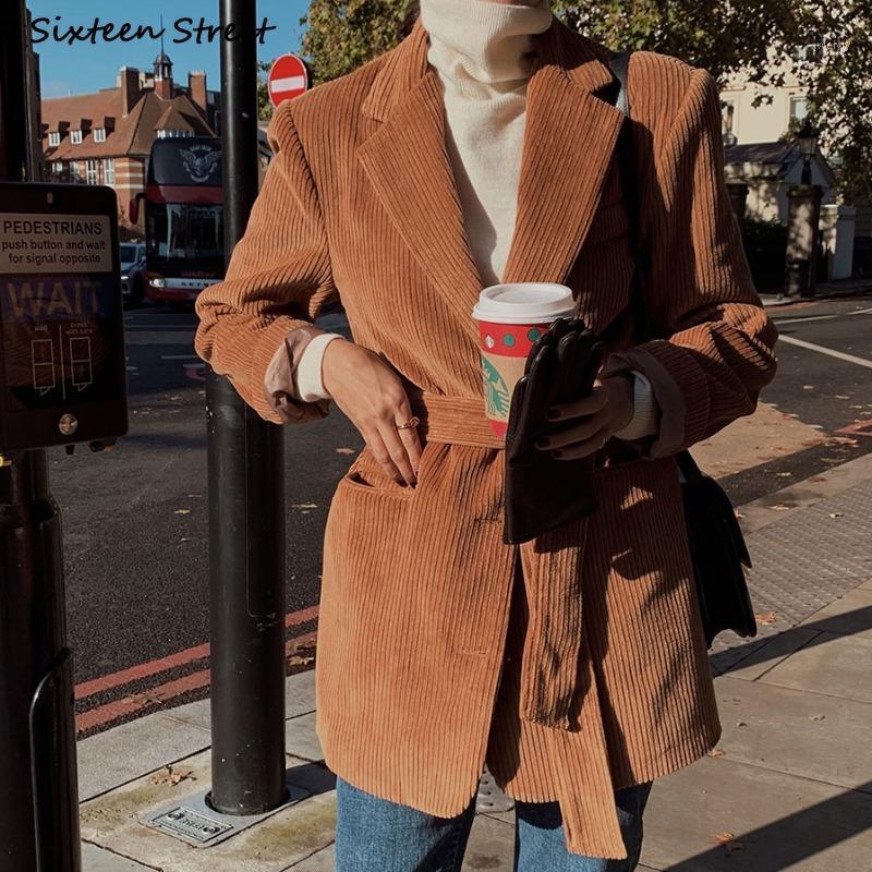 Women' Jackets Autumn Corduroy Blazer Jacket Woman Lace Up Vintage Turn-down Neck Female Coat Winter Single Breasted Outerfit Street
Women' Jackets Autumn Corduroy Blazer Jacket Woman Lace Up Vintage Turn-down Neck Female Coat Winter Single Breasted Outerfit Street