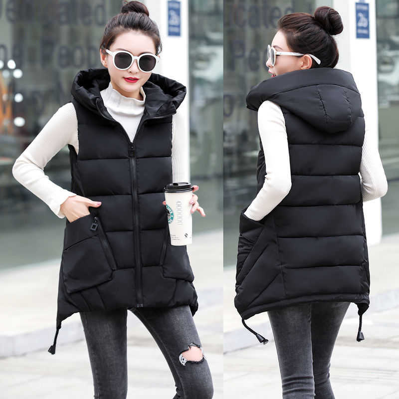 Autumn And Winter Women Vest Thick Student Cotton Coats Plus Size 5XL Lady Clothing Warm 210819