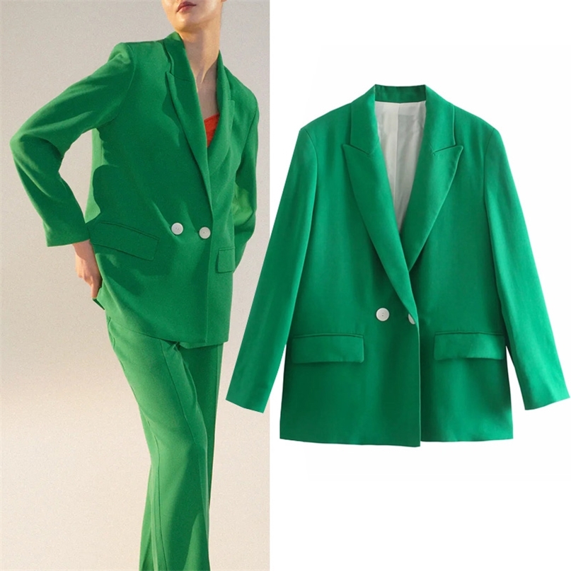 TRAF Za Green Blazer Women Double Breasted Woman Spring Long Jacket Office Female Suit Elegant Sleeve s 211019, Pants
TRAF Za Green Blazer Women Double Breasted Woman Spring Long Jacket Office Female Suit Elegant Sleeve s 211019, Pants