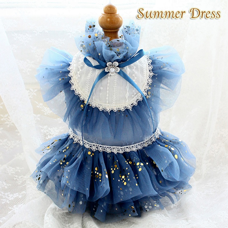 Free Shipping Handmade Dog Clothes Dog Dress Blue Tulle Gold Dots Lace Sexy Skirt Tutu Pet Cats Outfit Poodle Maltese Yorkie
Free Shipping Handmade Dog Clothes Dog Dress Blue Tulle Gold Dots Lace Sexy Skirt Tutu Pet Cats Outfit Poodle Maltese Yorkie