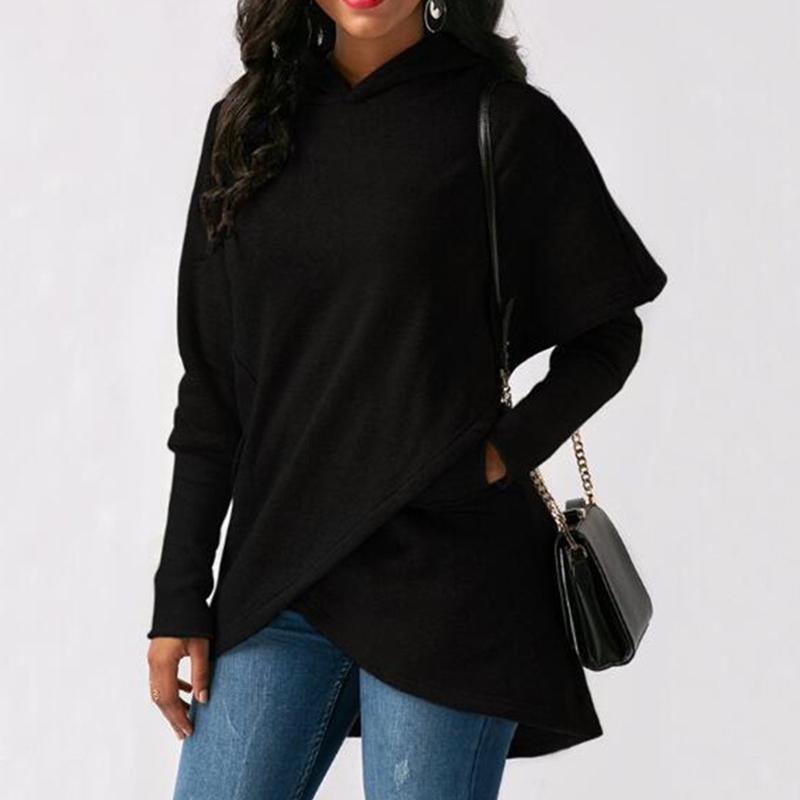 Women Hoodies Sweatshirts Autumn Winter Plus Size 3XL Solid Hooded Long Sleeve Female Pullovers Pocket Casual Lady Hoodie 201102