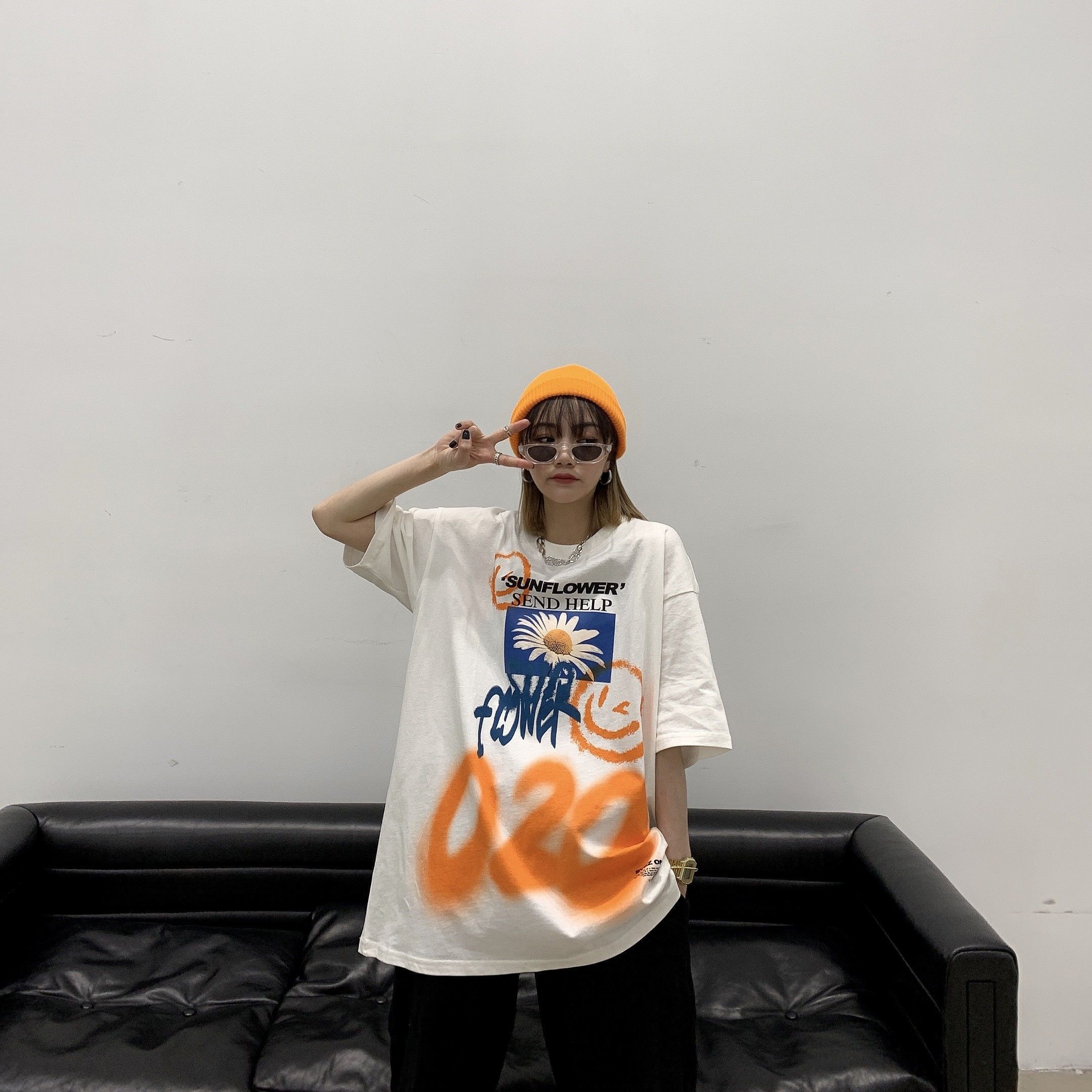 Harajuku Printed Women's Oversized Tshirt Summer Casual Loose Short Sleeve korea Plus Size Tees Fashion Outdoor Tops T200614