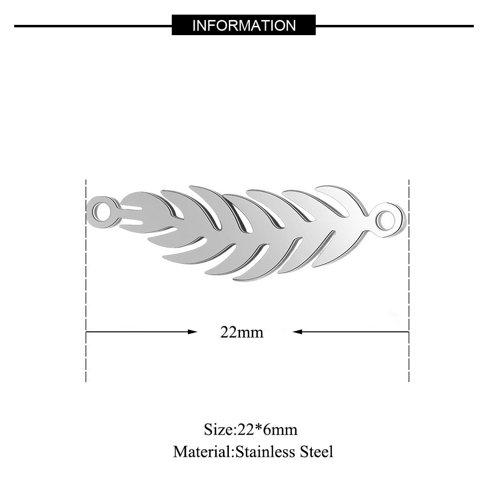 30PCS Feather Shaped Chain Necklace Stainless Steel Plant Tree Branch Leaf Pendant Charm Minimalist Collar Choker Jewelry for Women Ladies Couple Part