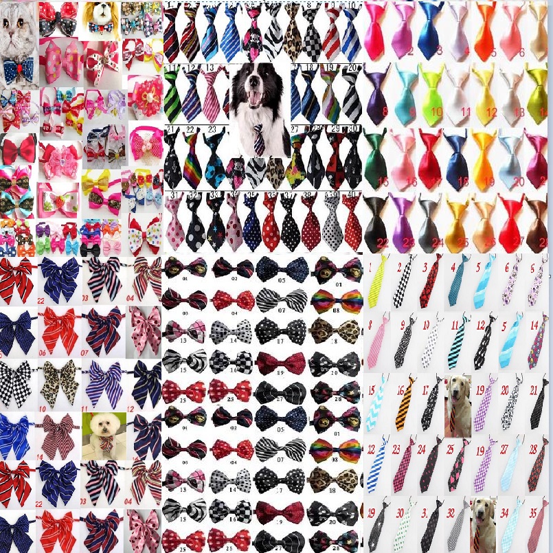 120pc/lot Pet puppy Dog Apparel Bow Ties Cat Neckties Grooming Supplies 6 model Y1025