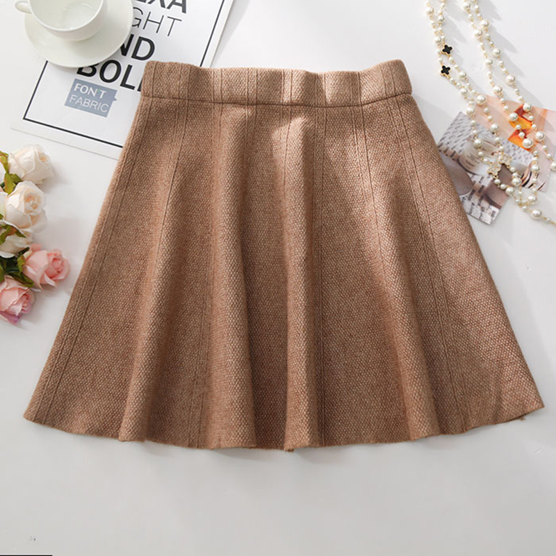 SURMIITRO Knitted Mini Skirts Women Spring Autumn Winter Casual Elastic High Waist Korean A Line Blue Black Skirt Female 210306