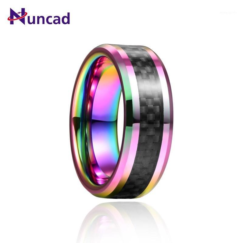 Wedding Rings 8mm Colorful Inlaid Black Carbon Fiber Tungsten Ring High Polish Rainbow For Men Good Quality1
Wedding Rings 8mm Colorful Inlaid Black Carbon Fiber Tungsten Ring High Polish Rainbow For Men Good Quality1