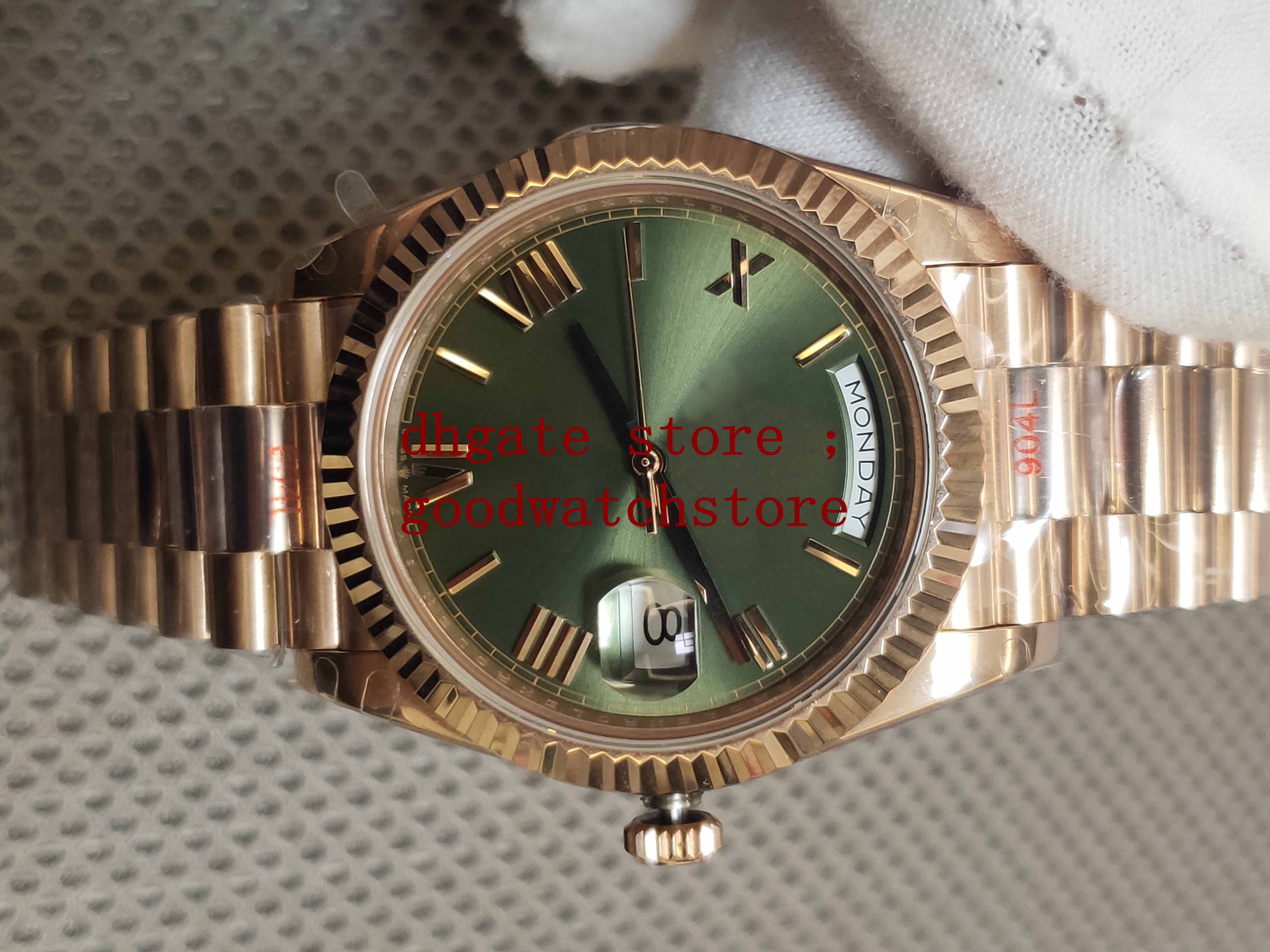 2021 Men's BP factory Wristwatches v3 40MM CAL.3255 movement Green President Roman Dial 18k Rose gold 3255 Automatic Mens 904L Watches
2021 Men's BP factory Wristwatches v3 40MM CAL.3255 movement Green President Roman Dial 18k Rose gold 3255 Automatic Mens 904L Watches