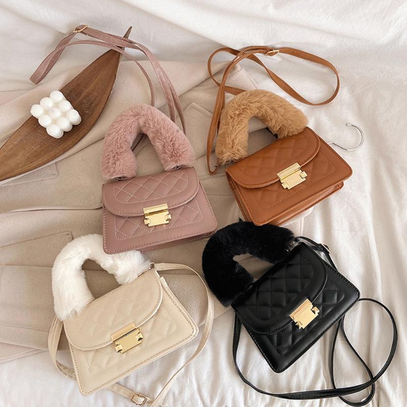 SFashion Lattice Pattern PU Leather Crossbody Bag Plush Handle Handbags Women Casual Solid Color Commuter Top-handle Bags 2021, White
SFashion Lattice Pattern PU Leather Crossbody Bag Plush Handle Handbags Women Casual Solid Color Commuter Top-handle Bags 2021, White