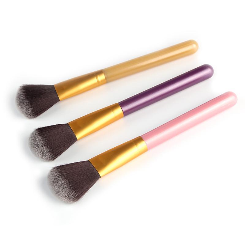 Makeup Brushes 1Pcs Blush Brush Long Handle Plastic Nylon Wool Make Up Beauty Tools Face Cheek Nose Loose Powder Cosmetic