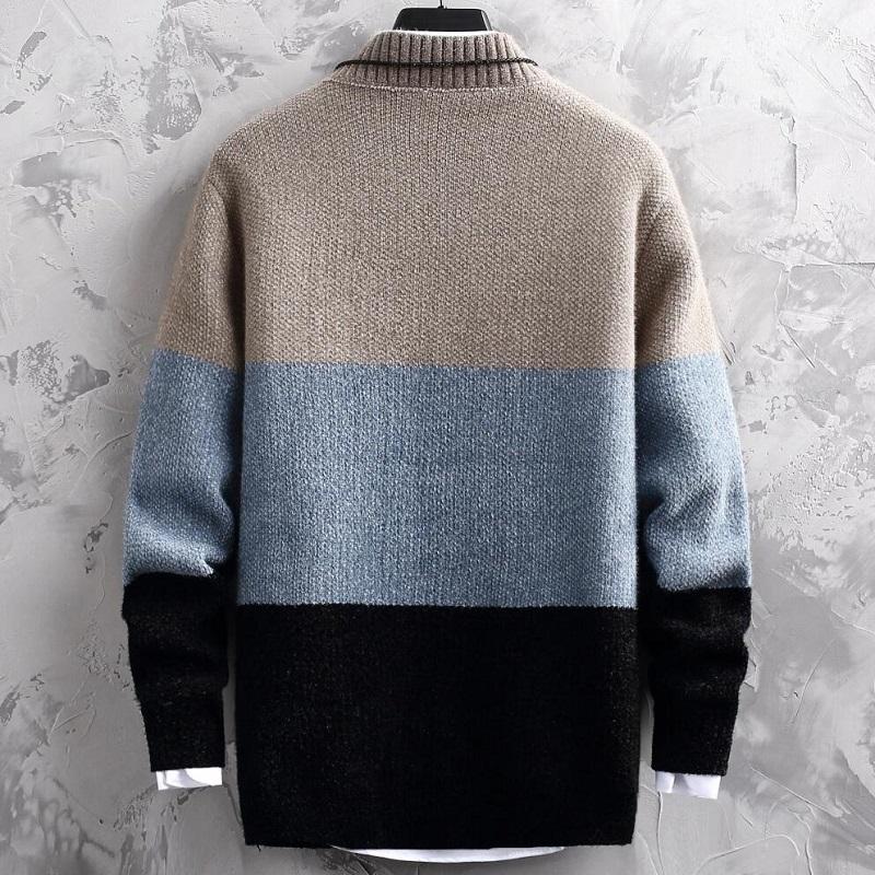 Men's Sweaters Pull Homme 2021 Winter Thick Warm Patchwork Sweater Men Turtleneck Male Pullovers Top Quality Christmas