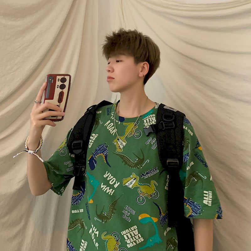 Men's summer short-sleeved t-shirt male students Korean loose wild hip-hop half-sleeved clothes for men Hong kong style Tshirts 210526