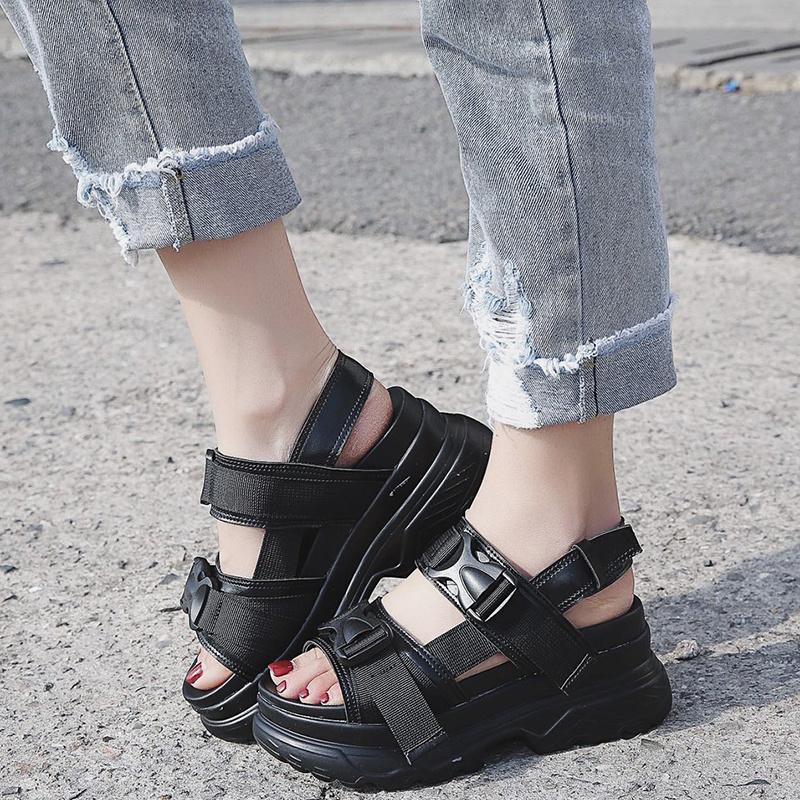 Sandals Fashion Double Buckle Sport Women Chunky Platform Wedges Shoes For Black White Open Toe Beach Sandalias
Sandals Fashion Double Buckle Sport Women Chunky Platform Wedges Shoes For Black White Open Toe Beach Sandalias