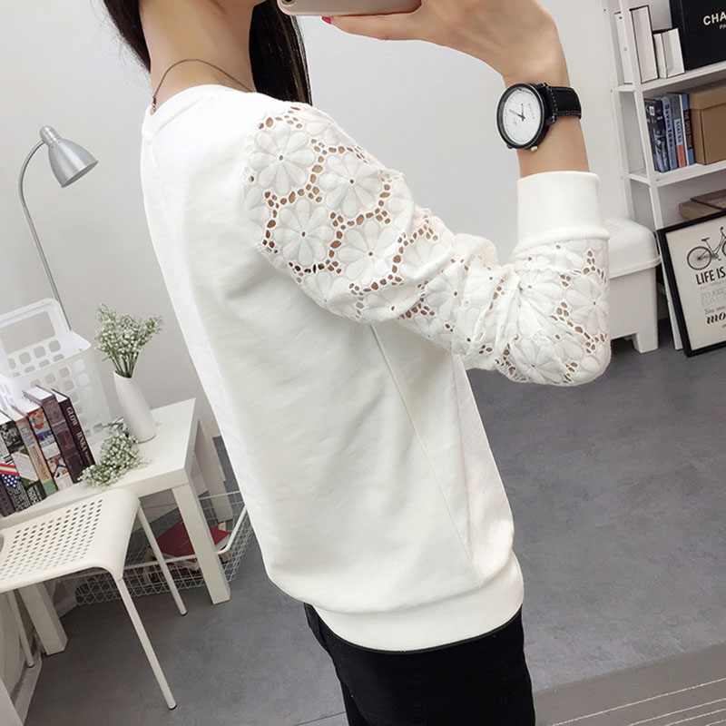 BOBOKATEER embroidery t shirt women tshirt lace tops long sleeve tshirt women funny t shirts camiseta blusas mujer de moda T200319