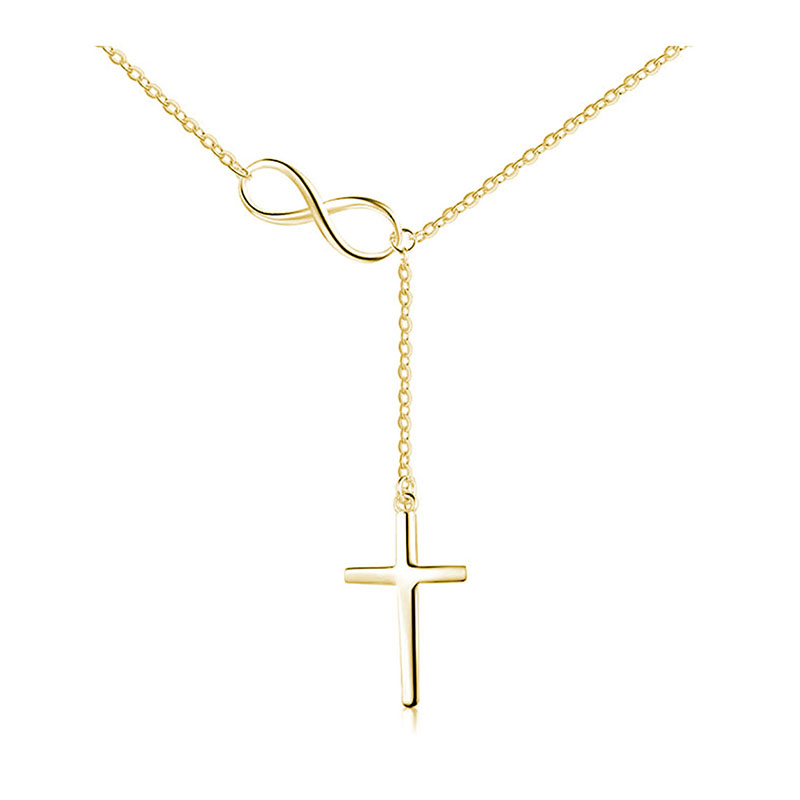 Fashion Angel Number 8 Initial Necklace Jewelry High Quality Dainty Infinity Cross Necklaces for Women Ladies Good Lucky Wedding Jewelry Nice Gift