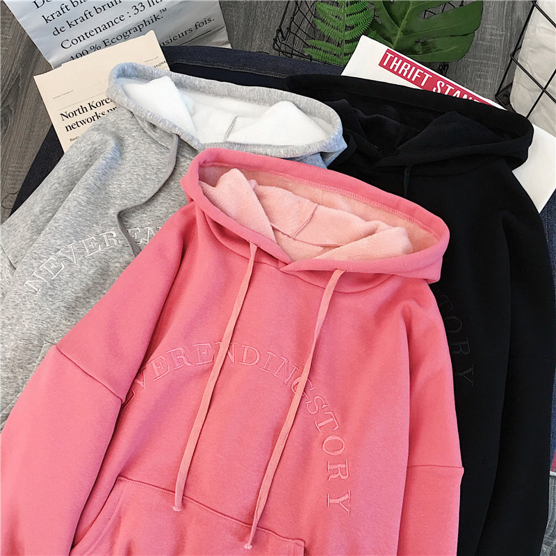 New Spring Autumn Harajuku Hoodies Women Large Size Leisure Letter Printed Hooded Pullover Soft Cotton Ladies Sweatshirts 201112
