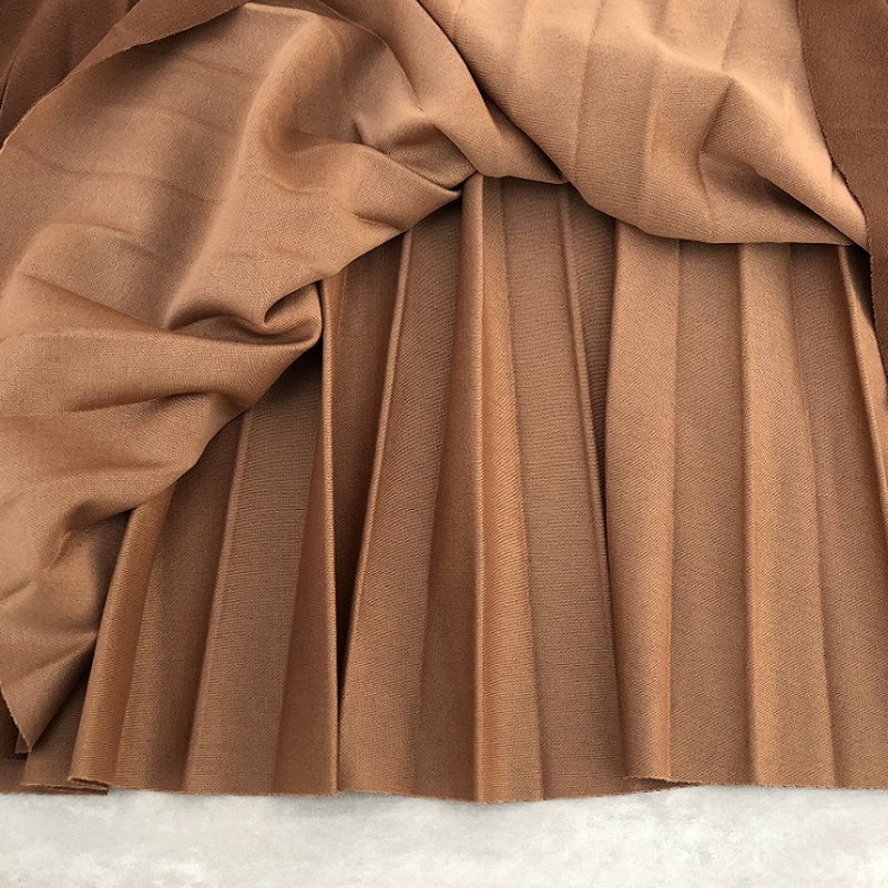 Aonibeier Fashion Women's High Waist Pleated Solid Color Length Elastic Promotions Lady Black Pink Party Casual Skirts 210306