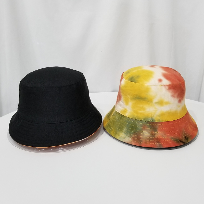 Unisex Fashion Summer Reversible Black White Rainbow color Printed Fisherman Caps Bucket Hats Gorro Pescador Men Women