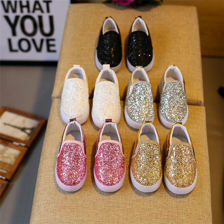Baby Kids Sneakers New Children Slides Korean Sequin LED Bright Lights For Childrens Unisex Casual Shoes Fashion Footwear XJ260303