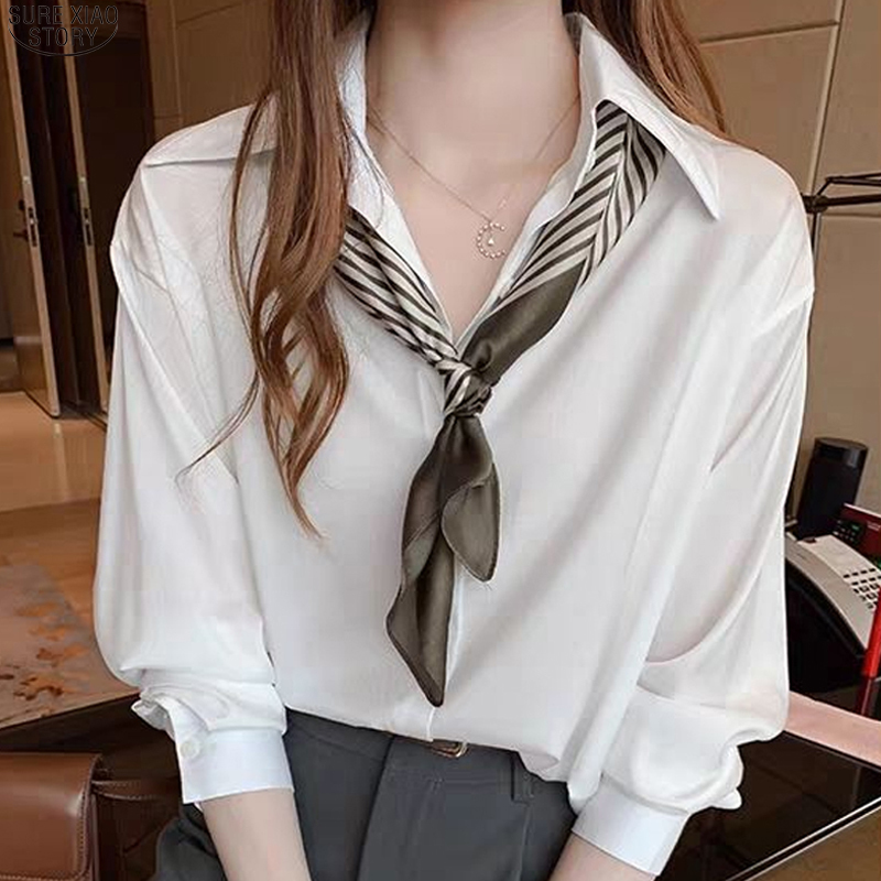 Blusas Mujer Spring Plus Size Women Tops and Blouse Long Sleeve Solid Shirt Simple Korean Loose Cardigan Lady Clothing 9985 210225