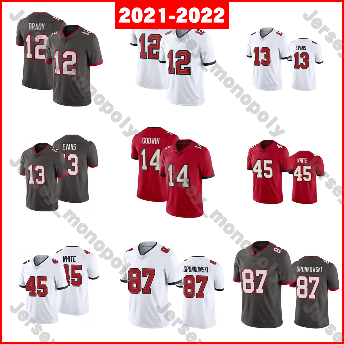 2021-2021 12 Tom Brady 13 Mike Evans Football Jersey 14 Chris Godwin 45 Devin White 87 Rob Gronkowski, As
2021-2021 12 Tom Brady 13 Mike Evans Football Jersey 14 Chris Godwin 45 Devin White 87 Rob Gronkowski, As