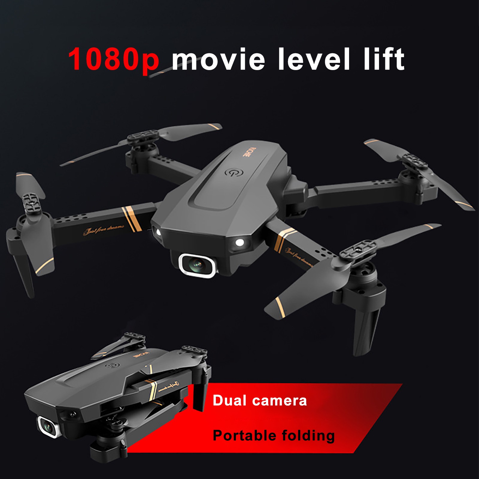 2021 New Mini Drone 1080P HD Camera WiFi Fpv Air Pressure Altitude Hold Foldable Quadcopter RC Drone Kid Toy GIft, Black
2021 New Mini Drone 1080P HD Camera WiFi Fpv Air Pressure Altitude Hold Foldable Quadcopter RC Drone Kid Toy GIft, Black
