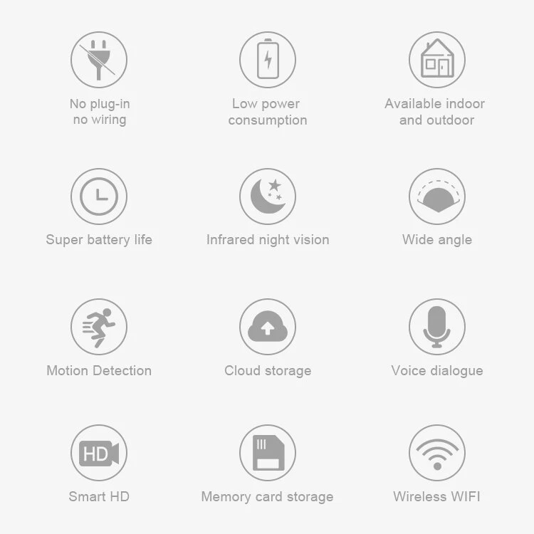 1080P 2.0MP Wireless Battery IP Camera Waterproof Outdoor Rechargeable Batteries Camera Can Use Solar Panel