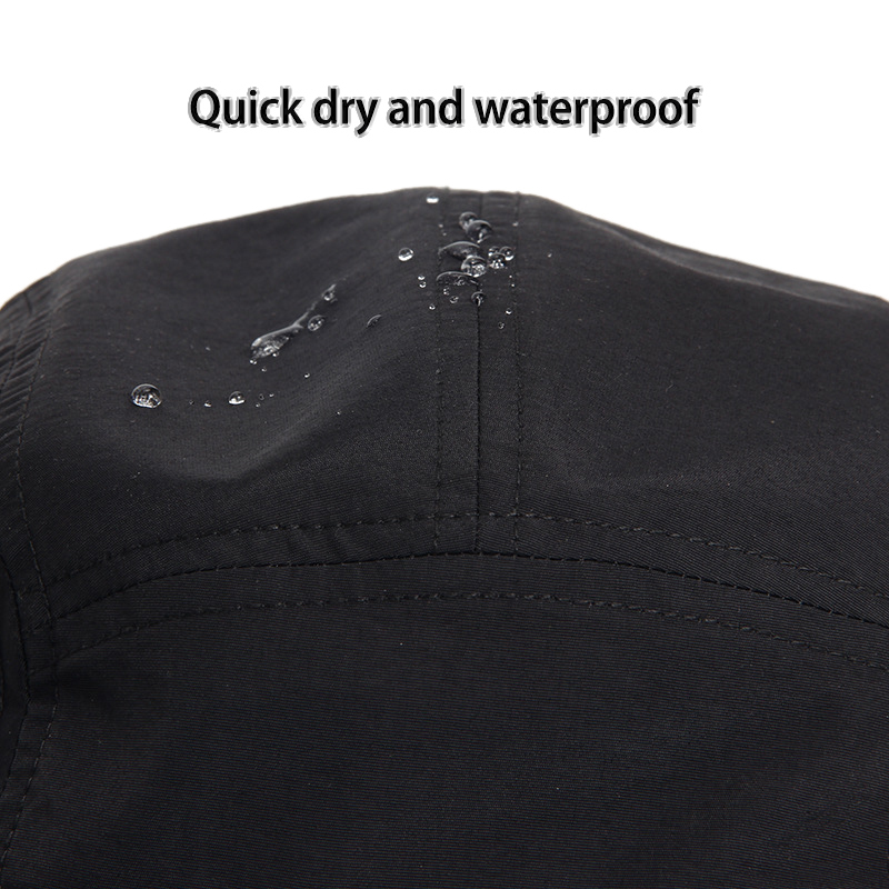 Men's 5 Panel Cap Unisex Solid Colors Flat Brim Nylon Quick Dry Baseball Gorro Outdoor Waterproof Hip Hop Hat 220309