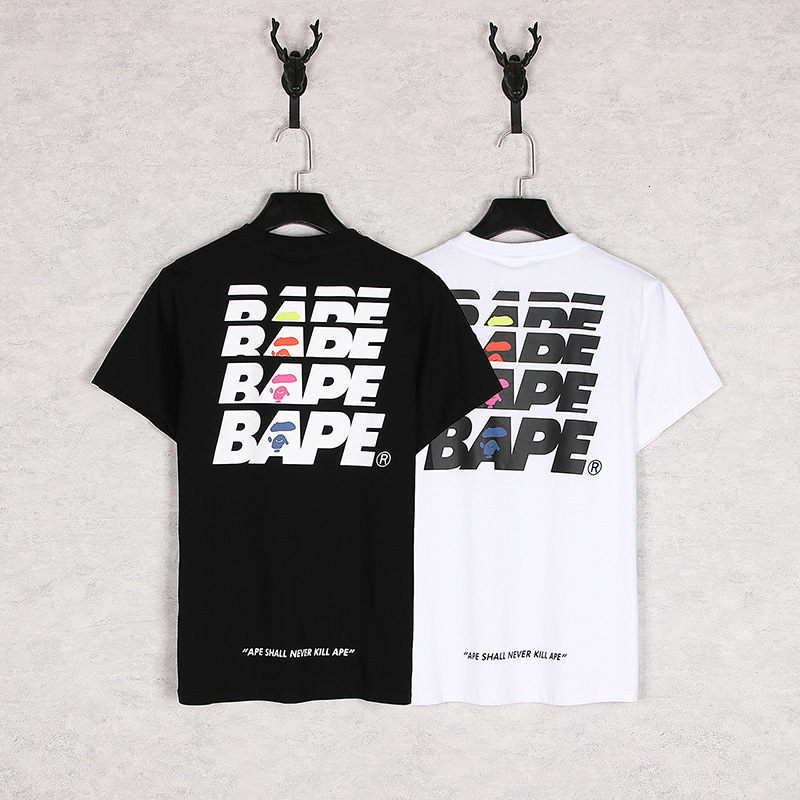 Trendy ape head camouflage letter round neck short sleeve men's and women's T-shirt, White;black
Trendy ape head camouflage letter round neck short sleeve men's and women's T-shirt, White;black
