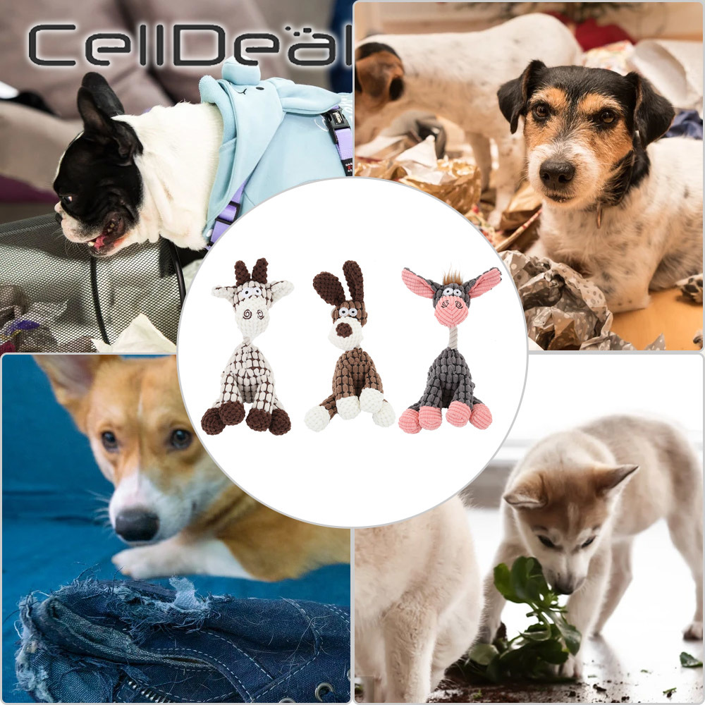 free shipping Plush Dog Chews Toys to Puppy Durable Stuffed Animal Chew with Squeakers Cute Soft Pet Training Supplies of Teeth Cleaning for Small Med